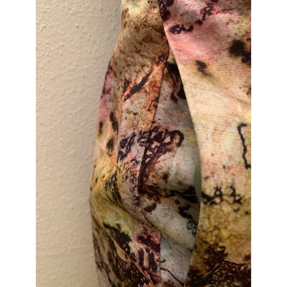 McGinn Anthro Strapless Dress Sz 0 Cooling Magma Watercolor Artsy Cocktail Party - Picture 4 of 7
